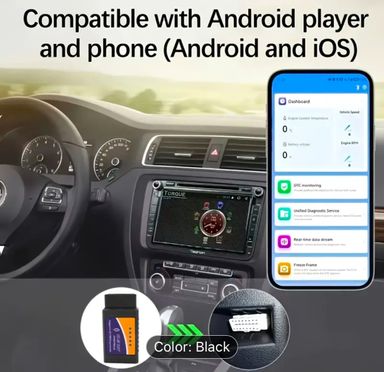 Compact OBD2 Car Diagnostic Scanner - USB Powered, No Battery Required