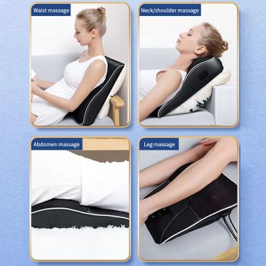  Electric Shiatsu Head Neck Cervical Ttraction Body Massager Car Back Pillow with Heating Vibrating Massage Device