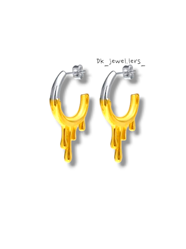 Stainless steel irregular huggie earring