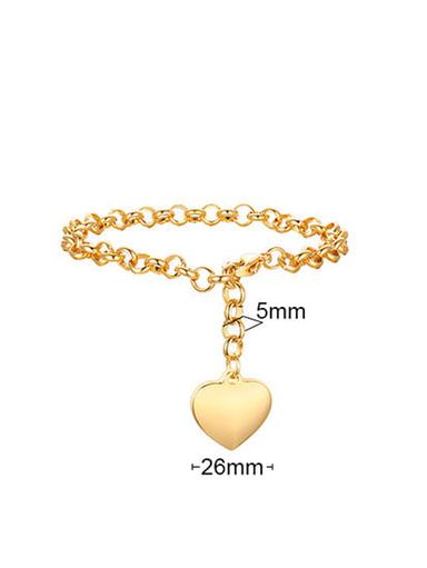 Titanium steel heart vintage link bracelet