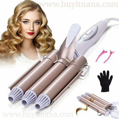 Triple Barrel Waver, Hair Curler For Loose Curls, Crimped Waves, Deep Waves  ( AO-50022/PERM BOARD )