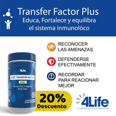 4Life Transfer Factor Plus con Zinc - Suplemento inmune