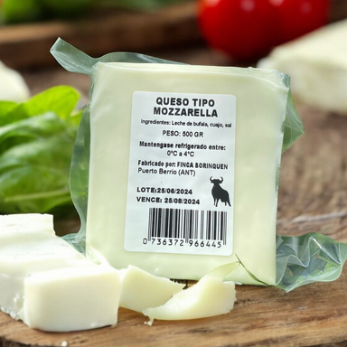 Queso Mozzarella 100 % de Búfala x 500 gr (Bloque)