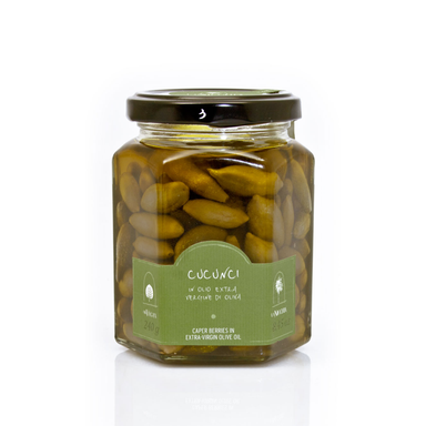 La Nicchia CUCUNCI IN OLIO EVO - caper fruit in evo oil 240g.