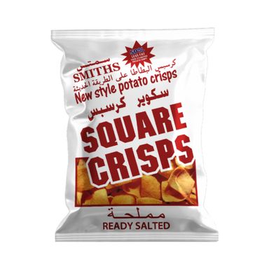 SMITHS SQUARE CRISPS FLAVOUR READY SALTED 20G