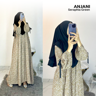 Dress Anjani Pita Rayon Diamond Set Hijab - All Size