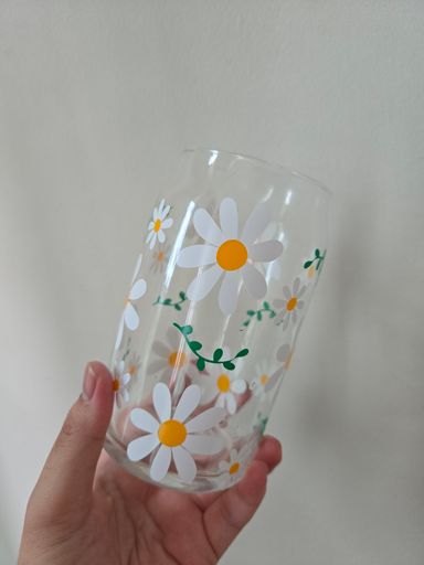 Big White Daisies Libby Glass Cup (Pre-Order)