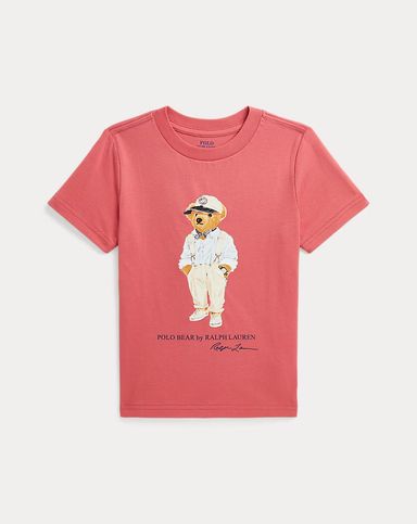 [B11] Polo Bear Cotton Jersey Tee - Adirondack Berry