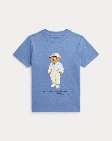 [B12] Polo Bear Cotton Jersey Tee - Blue Heather