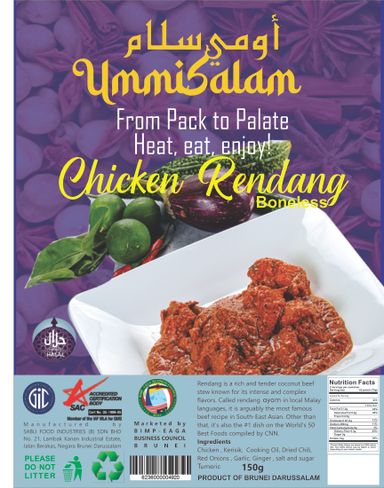 USCR- Chicken Rendang -Chicken rendang is slow cooked and stewed in the rendang sauce and my chicken rendang recipe yields flavorful and tender chicken, with complex structure of flavors, with the intense aroma of the exotic spices. 150g  -  