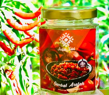 AF-Sambal Arafah-Made with red chili peppers, garlic, tomatoes, this sambal boasts a rich umami flavor that pairs well with , plain rice or any dishes. 150g