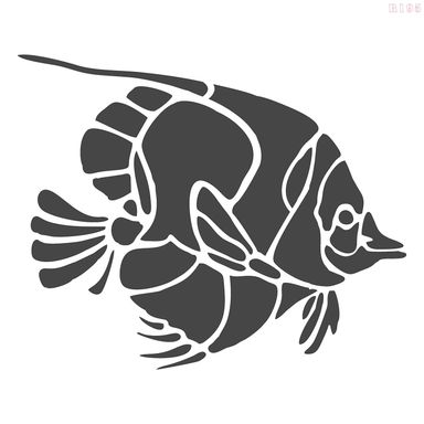 R195_Fish Wall Stencil