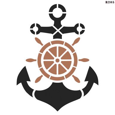 R205_Ship Anchor Logo Wall Stencil