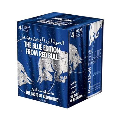 THE BLUE EDITION RED BULL BLUEBERRY ENERGY DRINK 4*250 ML