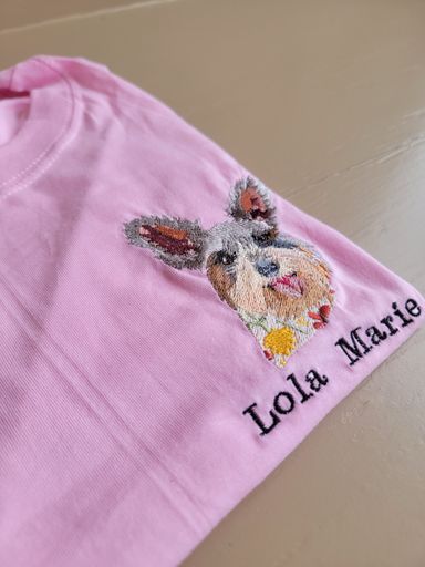 T-shirt bordado carita de mascota