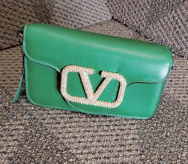 VALENTINO GARAVANI Locò Leather Crystal-logo