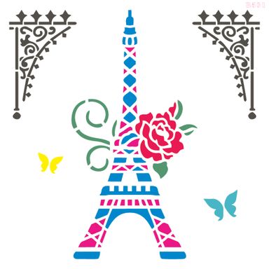 R531_Eiffel Tower Wall Stencil