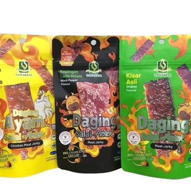 Tawakkal Halal Daging/Ayam Salai Pelek 3 Perisa 50gram/150gram