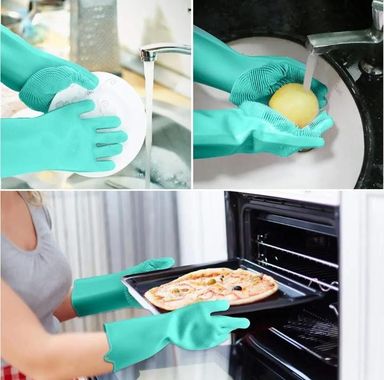 ✅Silicone washing gloves