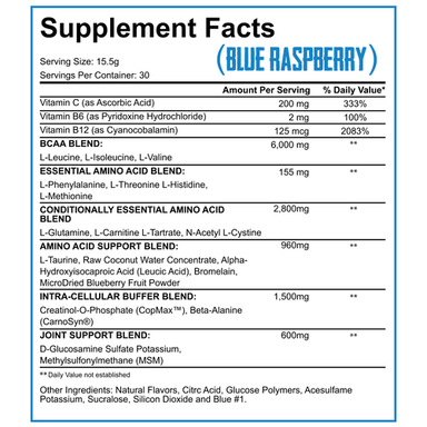 BCAA blue raspberry 30 servs RICH PIANA