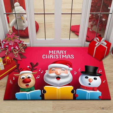 Merry Christmas Doormat Decorative Xmas Holiday Front Door Mat 