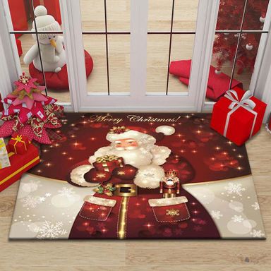 Merry Christmas Doormat Decorative Xmas Holiday Front Door Mat   