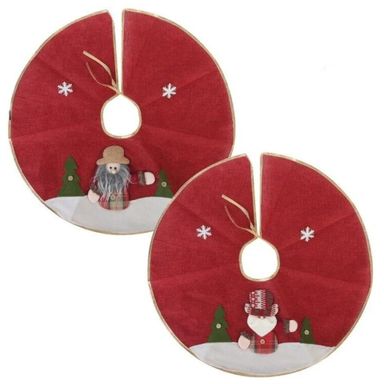 Christmas Tree Skirt Cartoon Santa Claus Snowman Elk Xmas Tree Skirt 