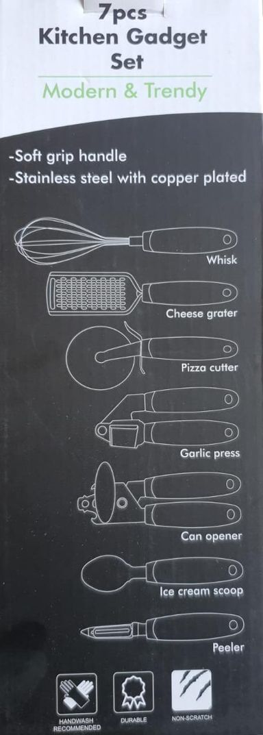High quality 7pcs Kitchen gadget set with copper plated 