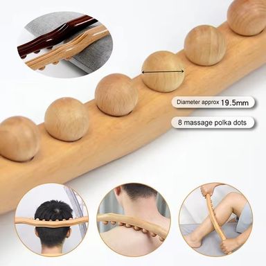 Wooden Gua Sha Stick Body Massage Tool 