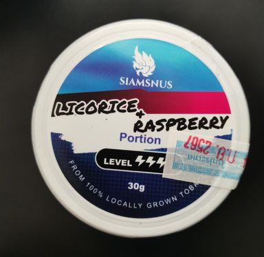 Siamsnus Licorice Raspberry Portion ( Nicotine: 12mg/g 30 Pouches )