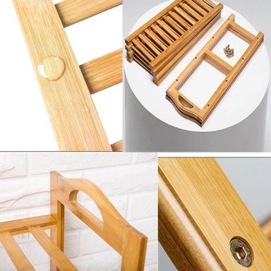 4 Layer Natural Bamboo shoe rack