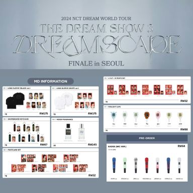 NCT DREAM WORLD TOUR <THE DREAM SHOW 3 : DREAMSCAPE> FINALE in SEOUL OFFICIAL MD ❗️ETA: MID FEB 2025 / FANLIGHT CAPE AND KEYRING ETA: MID APRIL 2025❗️