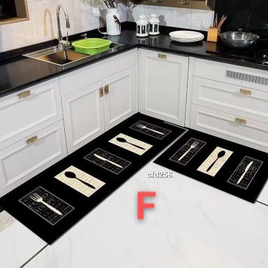 2pcs kitchen mats with rubber super non-slip underside