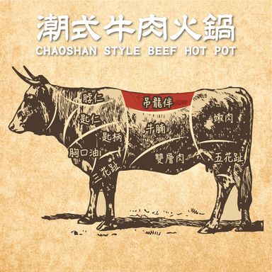 潮式牛肉火鍋-吊龍伴(澳洲肉眼蓋) Chaoshan Style Hotpot Sliced -  Diào Lóng Bàn (Aussie Fed Angus Ribeye Cap) 200g