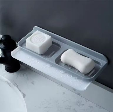 Wall-Mounted Self-Adhesive Bathroom Soap Dish Storage Organizer 