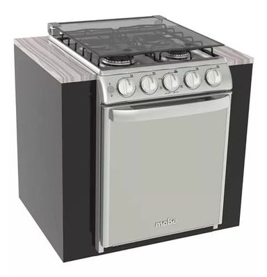 Cocina Mabe ProfesionalEMC5044CAI color silver con puerta con visor 127V