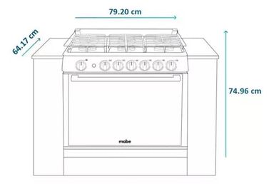 Estufa Mabe Empotrable Maoc80400ci 80 Cm 6q Acero