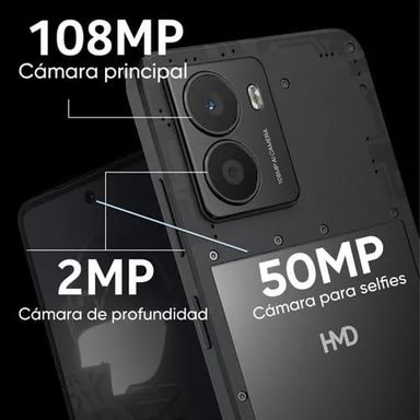 Smartphone Hmd Fusion 5g Dual Sim Teléfono 256gb 8gb Rom Celular 6.56in 90hz Pantalla 5000mah Batería Android 14 Phone Negro