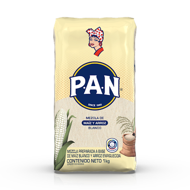 Harina Pan De Maiz Blanco Y Arroz 1Kg