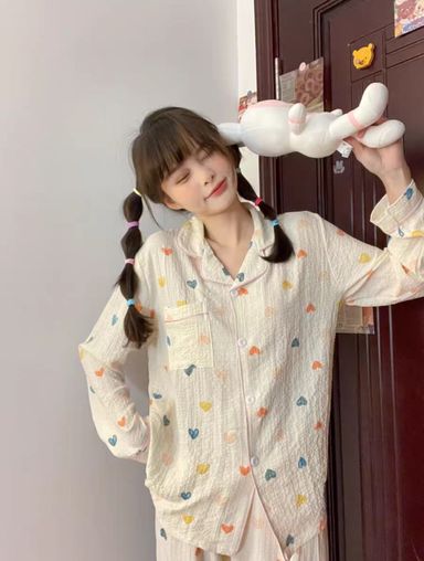 Heart long sleeves pajama set 