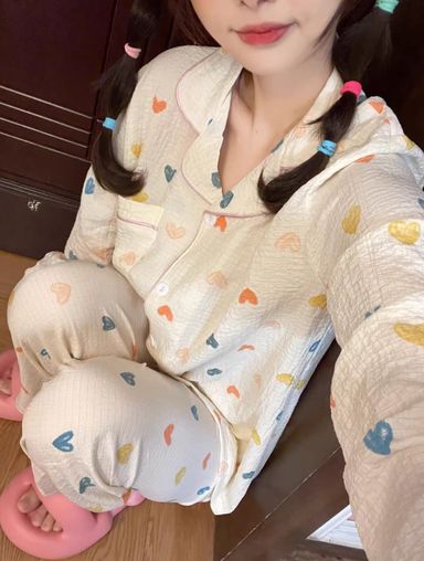 Heart long sleeves pajama set 