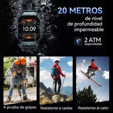 Smartwatch Cubot X1 Reloj Inteligente Deportivo 2ATM Resistente al Agua Negro 2.13'' y Llamada Bluetooth y Medición de Presión Arterial