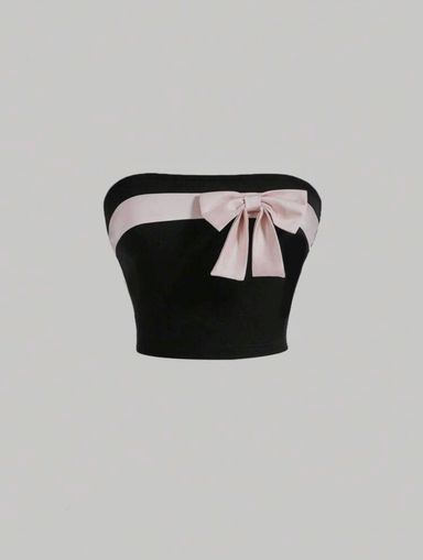 Black and pink Bow Top 