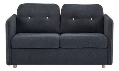 Sofácama Futón Sillón Reclinable Colchonado Matrimonial Eke Color Negro Diseño De La Tela Lisa