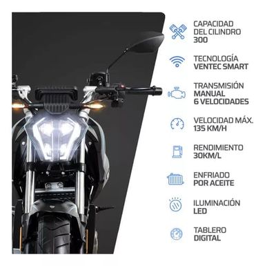 Motocicleta Vento Storm 2.0 300 Negro 2025