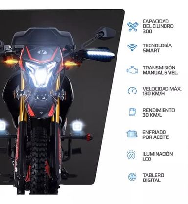 Motocicleta Vento Crossmax 300 Pro Negro 2025