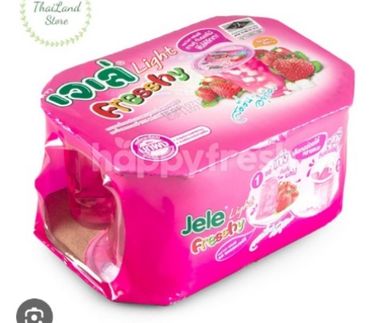 Jele Light Jelly Glass Strawberry 125 Gm X 6 Cups