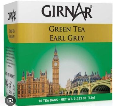 Girnar Green Tea Earl Grey 10 Tea Bags Box