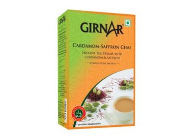 Girnar Instant Tea Premix Cardamom Saffron Chai 10 Sachets Box