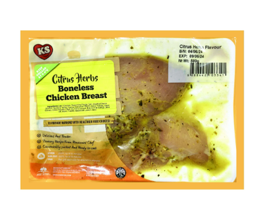 KS Citrus Herbs Chicken Boneless Breast (Frozen Thawed) – 500g